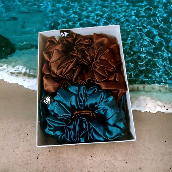 Set of 4 Luxury Satin Hair Scrunchies - Picture 1 of 3